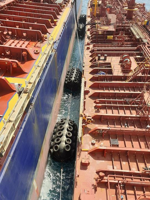 50kpa 80kpa Inflatable Rubber Fender With Chain Tyre Net