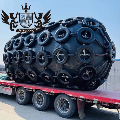 ISO 17357 Standard 50kPa/80kPa Yokohama Rubber Fender With Tyre and Chain Marine Floating Fender