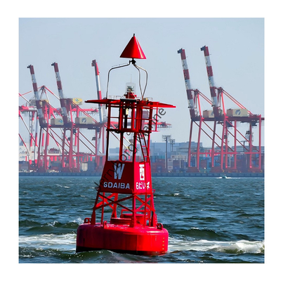 Marine Floating Steel Navigation Buoy with Solar Panel and LED Light
